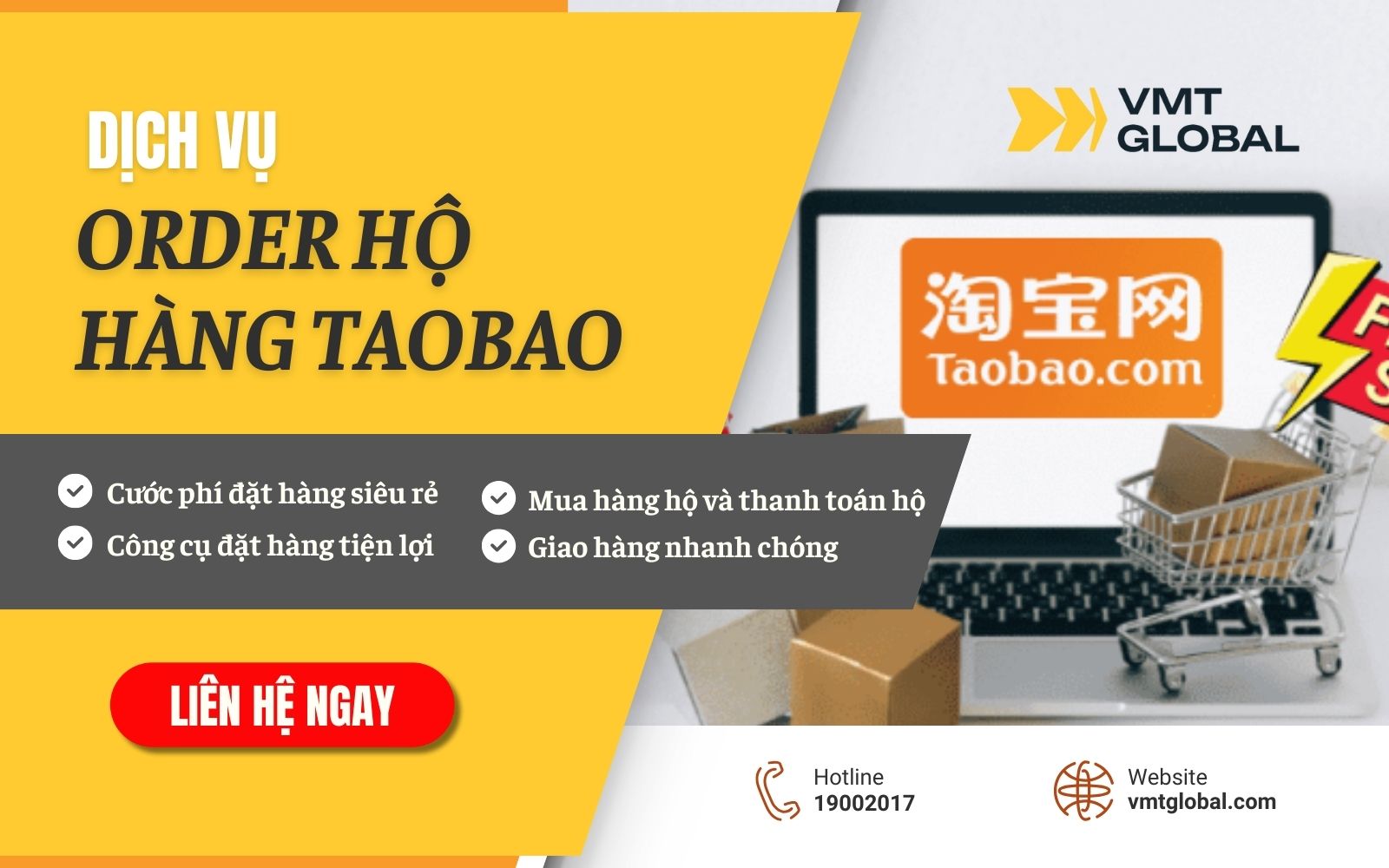 Dịch vụ nhập hàng Taobao trọn gói tại VMT Global